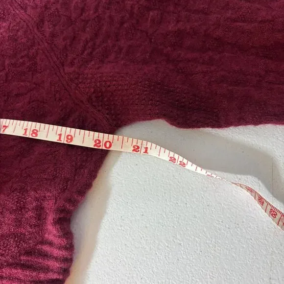 Obermeyer Women's Dolly Cashmere Blend 1/2 Zip Sweater L Maroon Long Sleeve - Picture 10 of 16